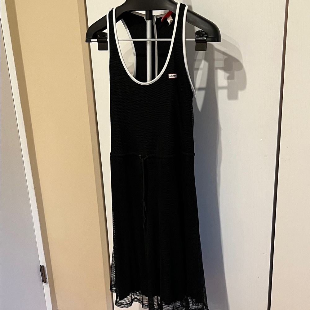Hunter for Target , Black Mesh Midi Dress with White Trim